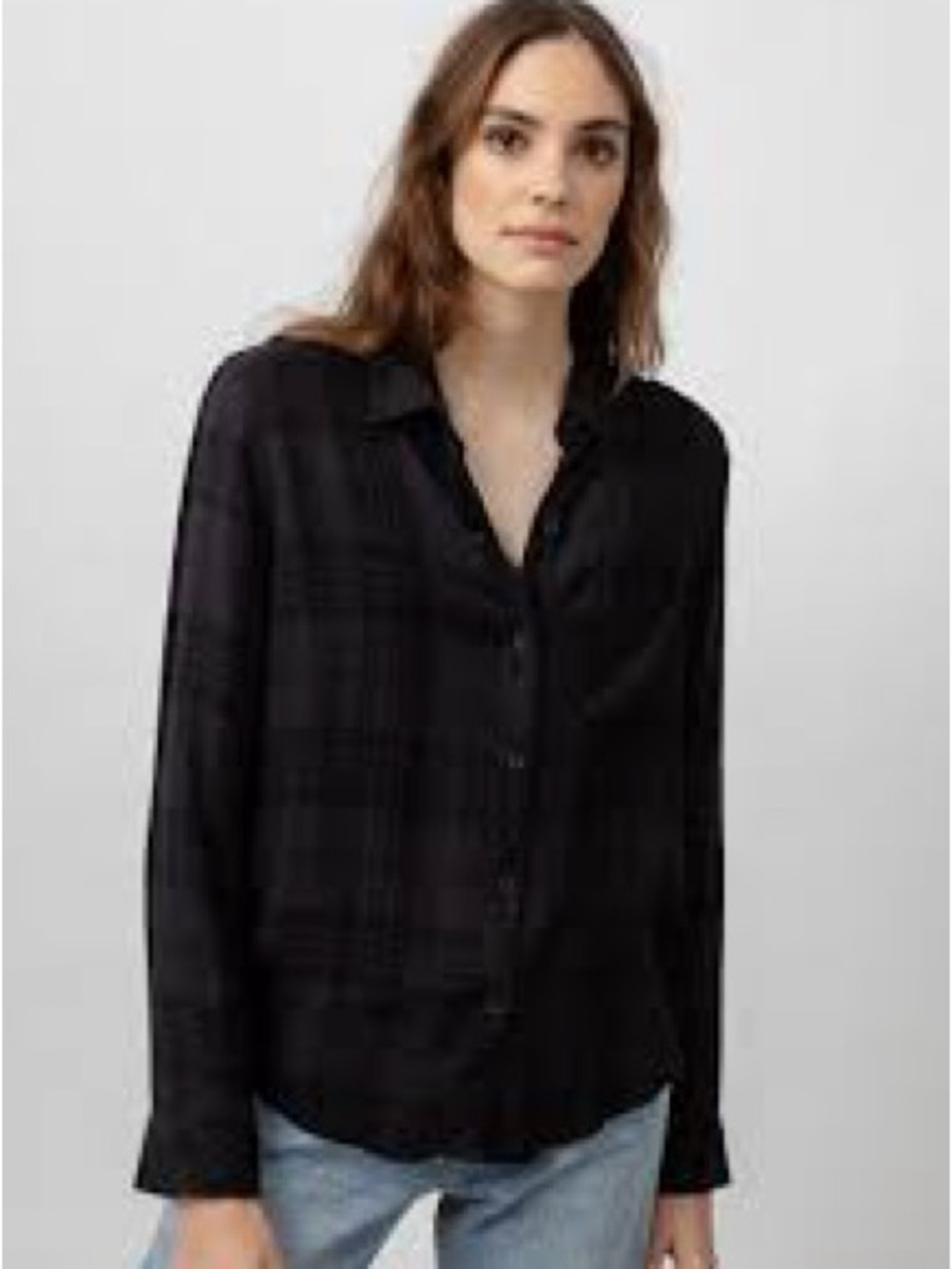 Women's Rails Black Hunter Button-Front Plaid Shirt